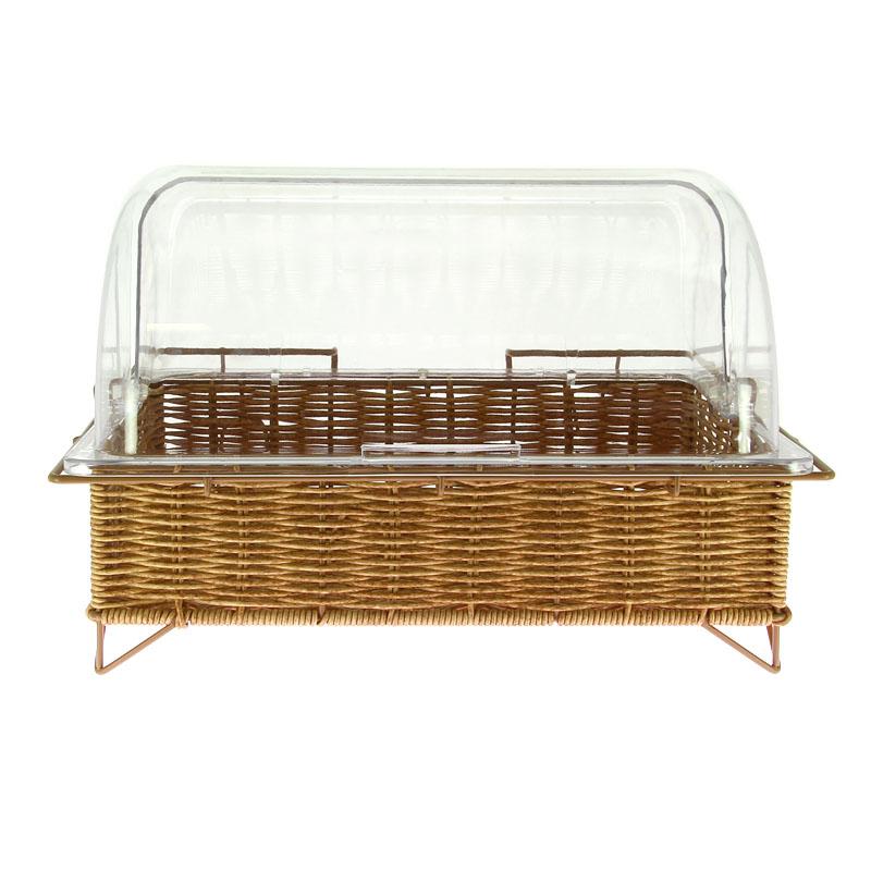 Manne rectangle Rustica + cloche transparente -_1