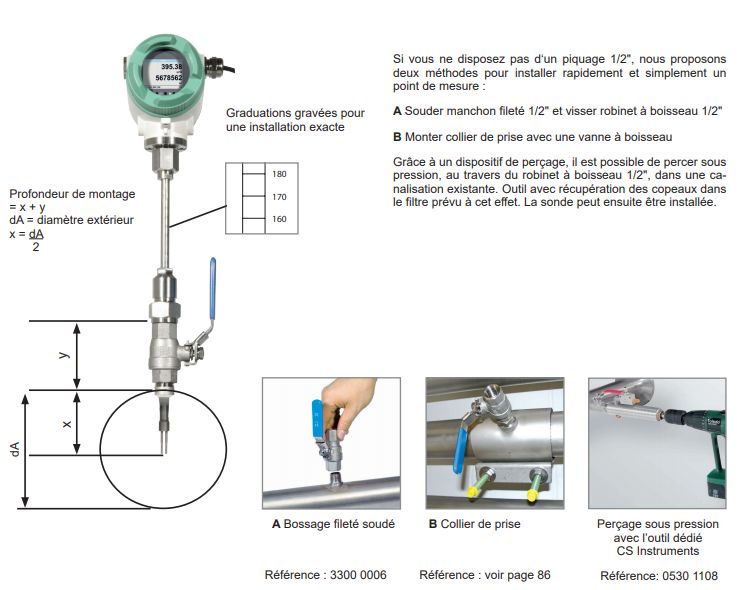VA 550 - Capteur de débit d'air comprimé - CS Instruments - Étendue de mesure de 0,1 à 224 Nm/s - Pour réseaux d'air comprimé et gaz_1