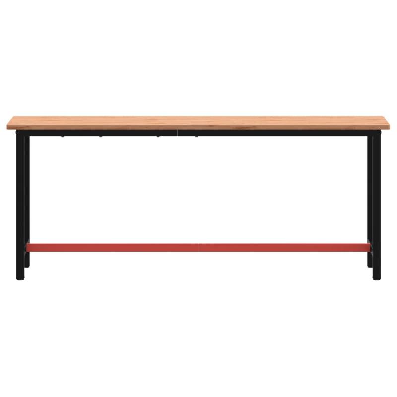 Vidaxl établi 200x55x81,5 cm bois massif de hêtre et métal 3188907_1