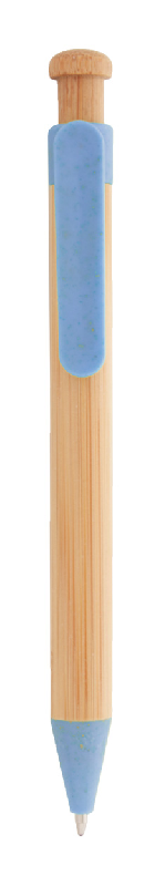 Stylo bille en bambou - Attributs en plastique de paille de blé écologique - Encre bleue_1
