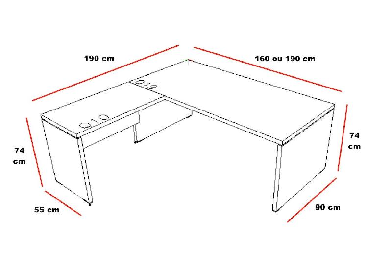 Bureau de direction avec retour Quando - MDD - 190, Wengé_1