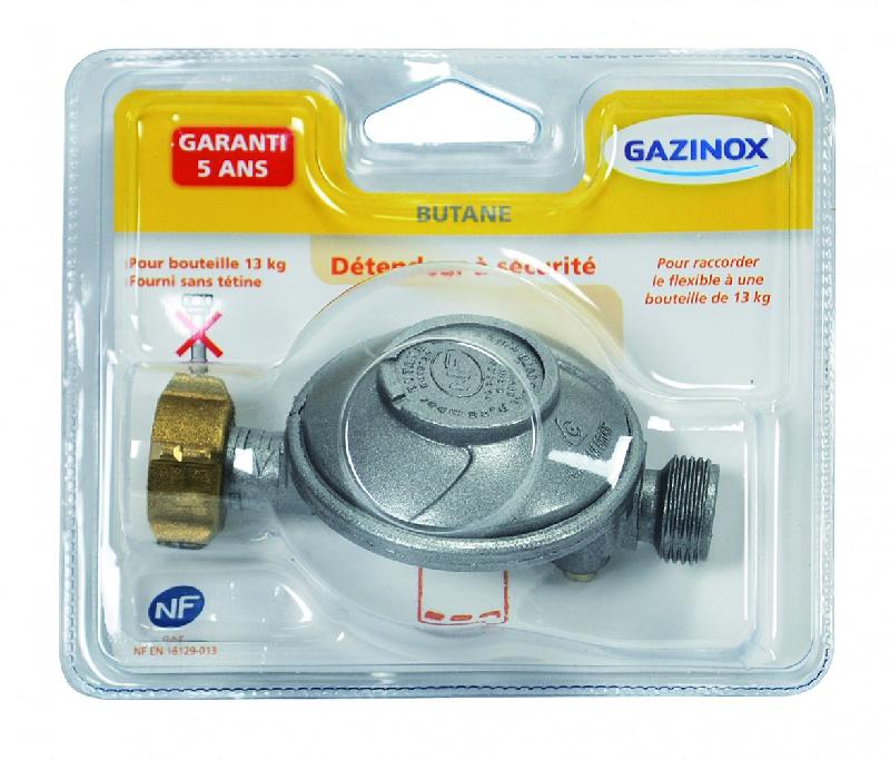 Détendeur pour gaz butane 28 millibars 1.3kg - GAZINOX avec limitateur de débit intégré_1