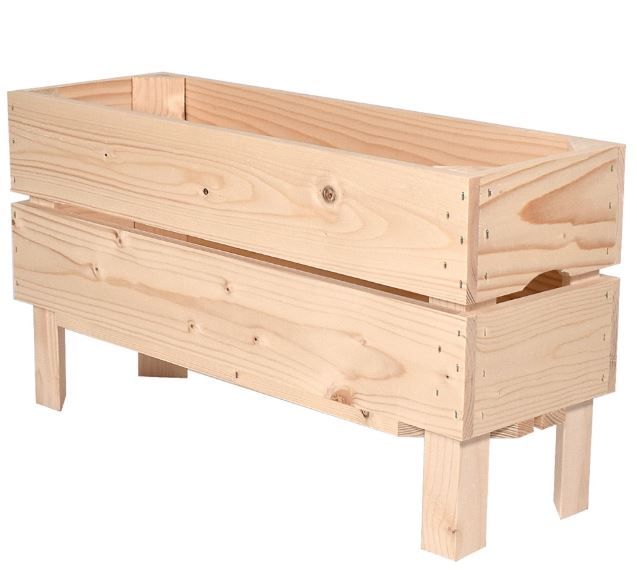 H2 - Caisses en bois jardinières Simply A Box - L18 x H29 x P54 cm - Bois brut ou 6 coloris de lasure à l'eau_1