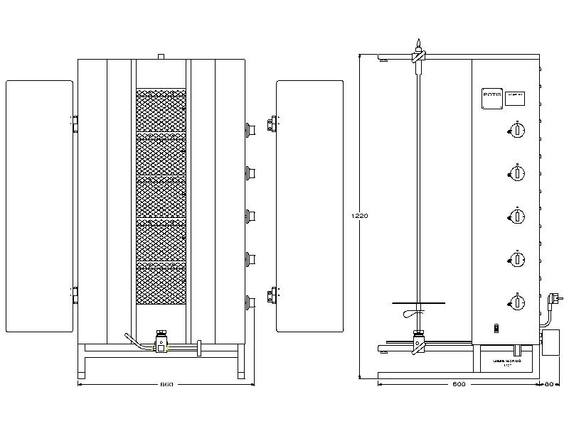 Machine à kebab gaz MU GD5 orient POTIS_1