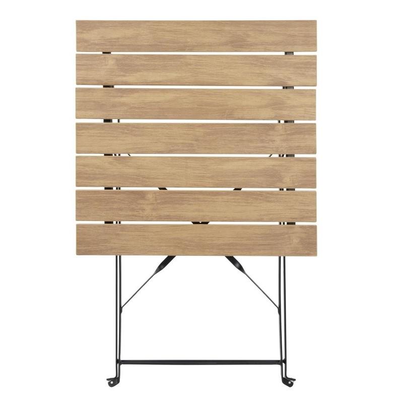 Table de terrasse carrée Perth effet bois | Bolero - FU538_1