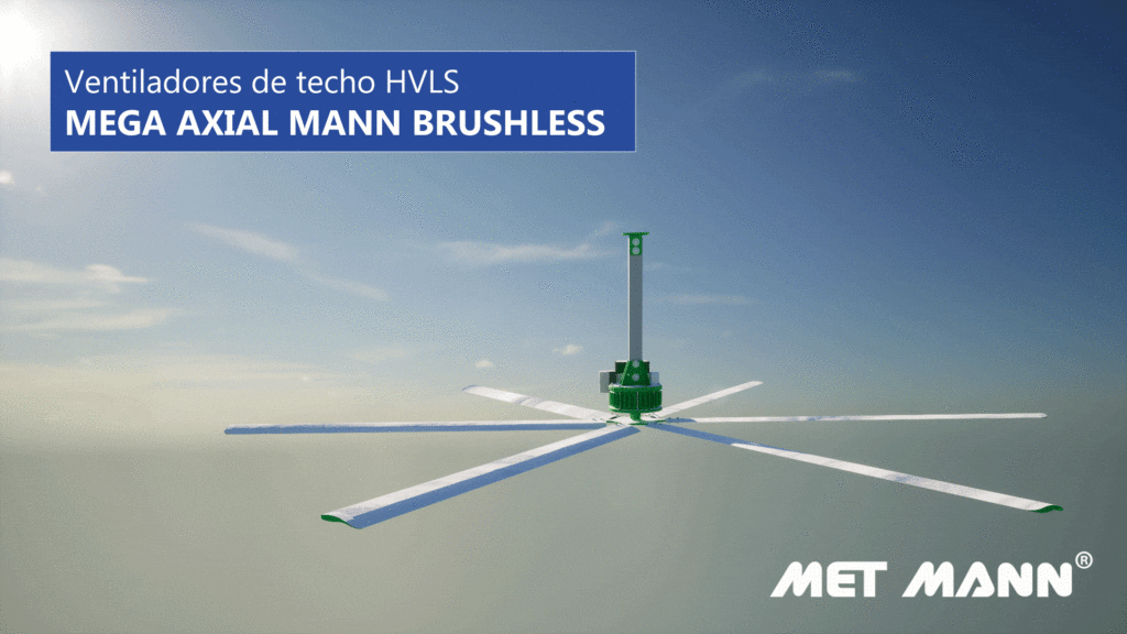 Ventilateur de plafond grand format MEGA AXIAL MANN BRUSHLESS - Diamètre de 4 à 7 m - HVLS pour été et hiver_1