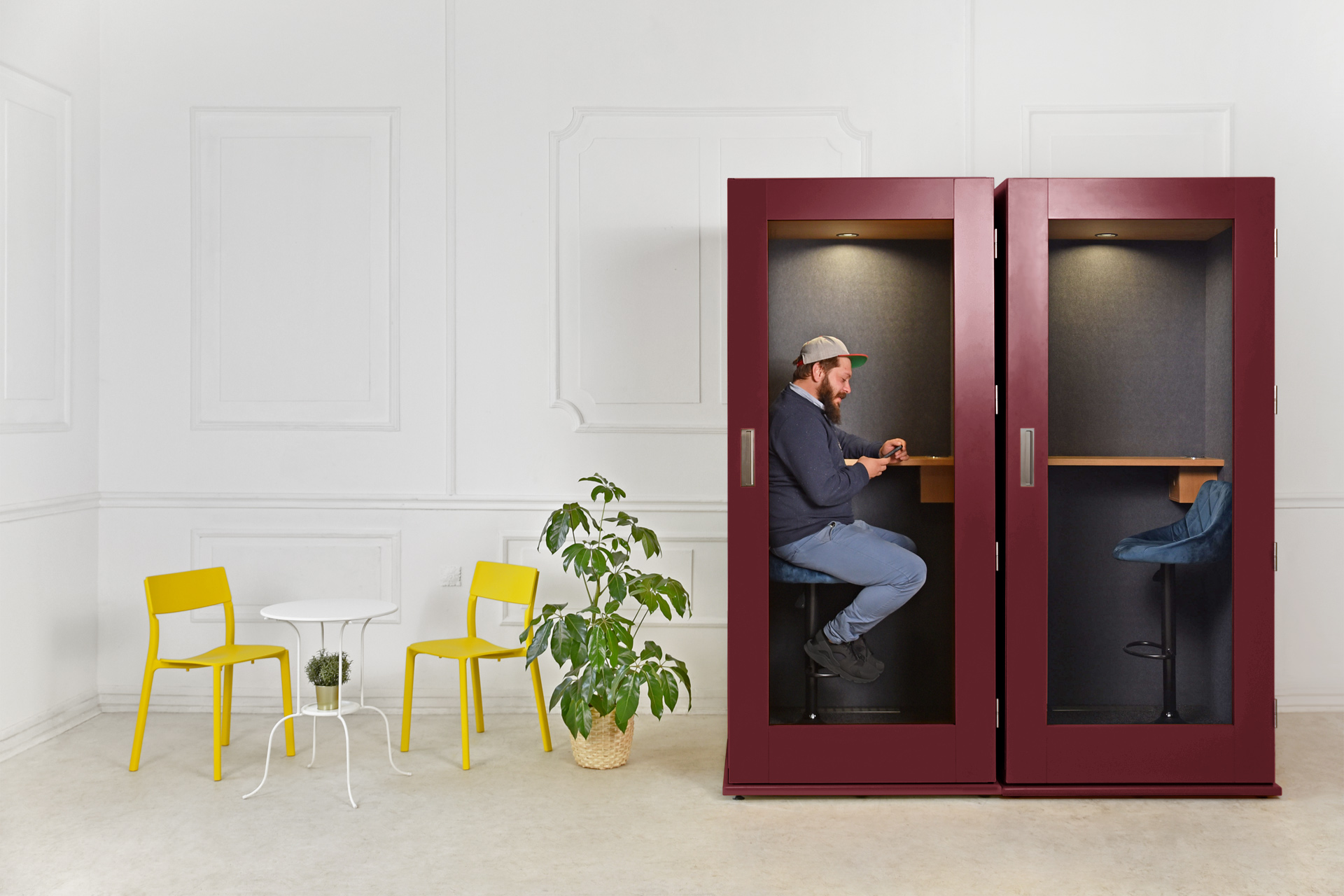 Cabine acoustique Camden Two - MDF et plexiglas - Réduction acoustique 31 dB - Capacité 2 personnes_1