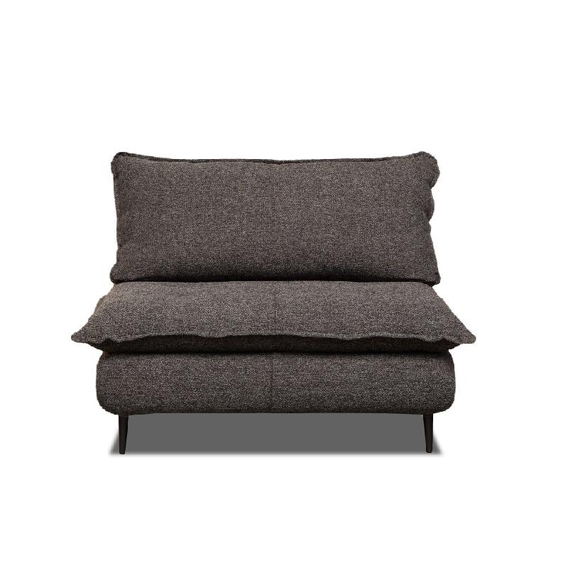 Fauteuil lit convertible express Lisbonne - 70 cm - sommier à lattes RENATONISI - matelas 13 cm - tissu tweed anthracite chiné_1