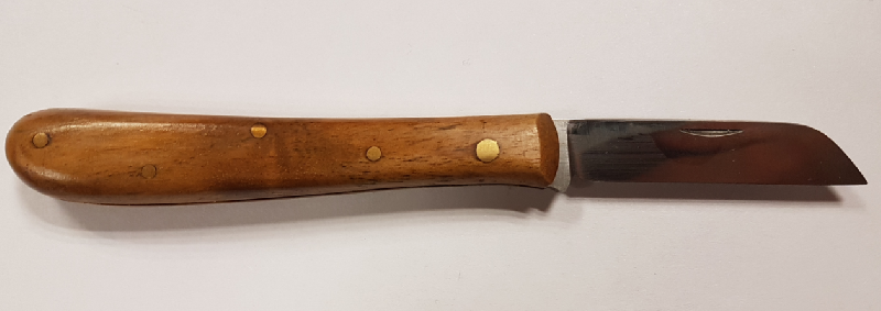 Greffoir Tina 605 - Droitier - Lame biseautée en acier Solingen - Manche en noyer poli - 5.5cm, 16cm, 605/10.5_1