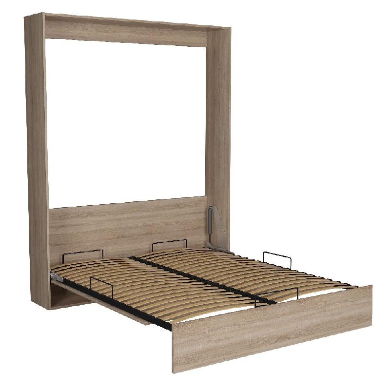 Lit escamotable studio chêne - couchage 160x200 cm avec ouverture assistée et pieds automatiques_1