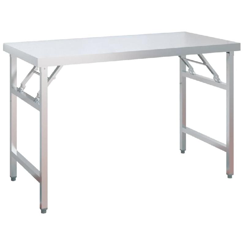Vidaxl table de travail de cuisine avec étagère 120x60x145 cm inox 3155992_1