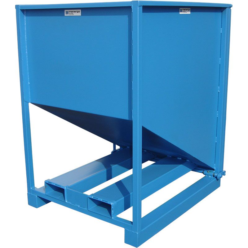 Benne à fond incliné 1 000 L - Référence BAFI1000-3908 - Vidage intégral avec compas-gaz_1