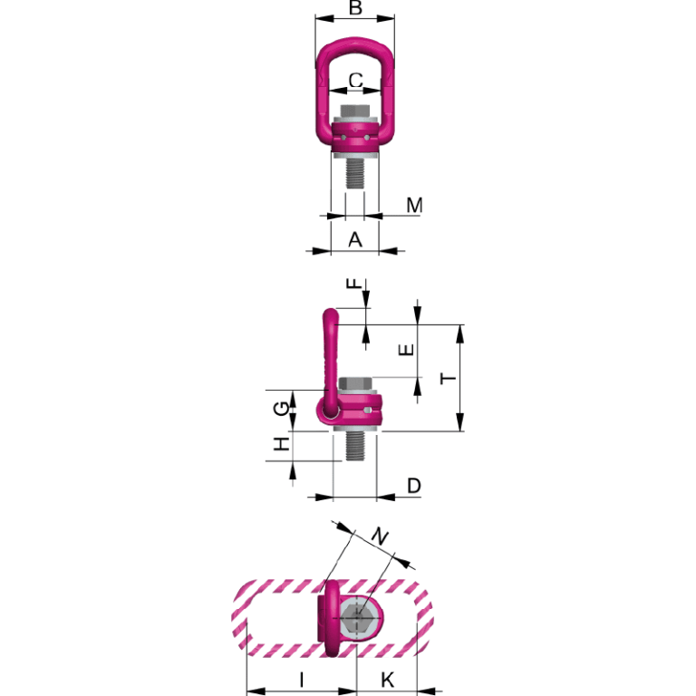 Anneau de levage articulé, décentré à grande ouverture - VLBG PLUS - REF : 41010 - Capacité 0,63t à 20t - Acier ICE breveté_1