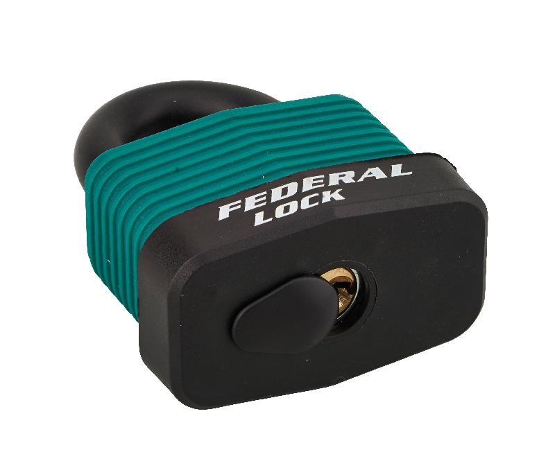 Cadenas à clé Bumper 54 mm vert - Corps en acier zingué - Marque Thirard - Double verrouillage inox_1