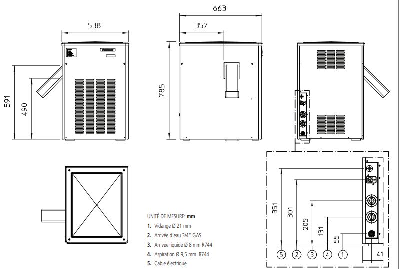 Appareil de production de glace en supergrains 700 kg/24h Scotsman