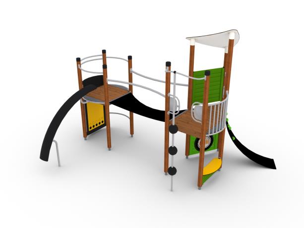 Structure multi-jeux 5-12 ans - UniPlay Lavon - 8071464 - Poteaux bois, panneaux bois, fondation à enterrer - Hags_1