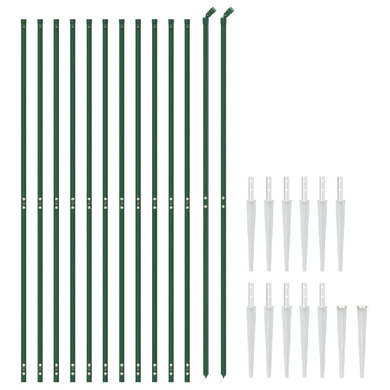 Vidaxl clôture en treillis métallique et piquet d'ancrage vert 2,2x25m 154127_1