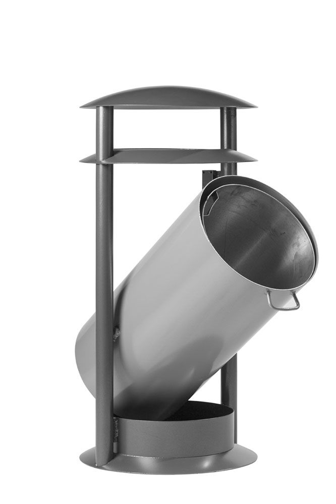 523.002 - Poubelle publique ABES - 50L, acier avec support à deux tubes_1