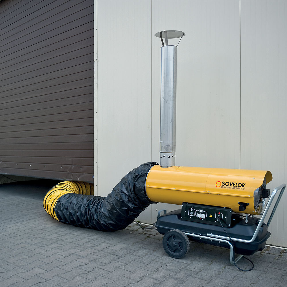 Chauffage à air pulsé mobile au fuel à combustion indirecte - Sovelor HPV - Idéal pour bâtiments industriels, agricoles, chapiteaux et ateliers_1