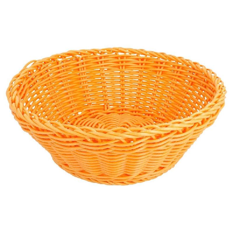 Corbeille effet osier Ø20x8cm polypropylène orange - par 12_1
