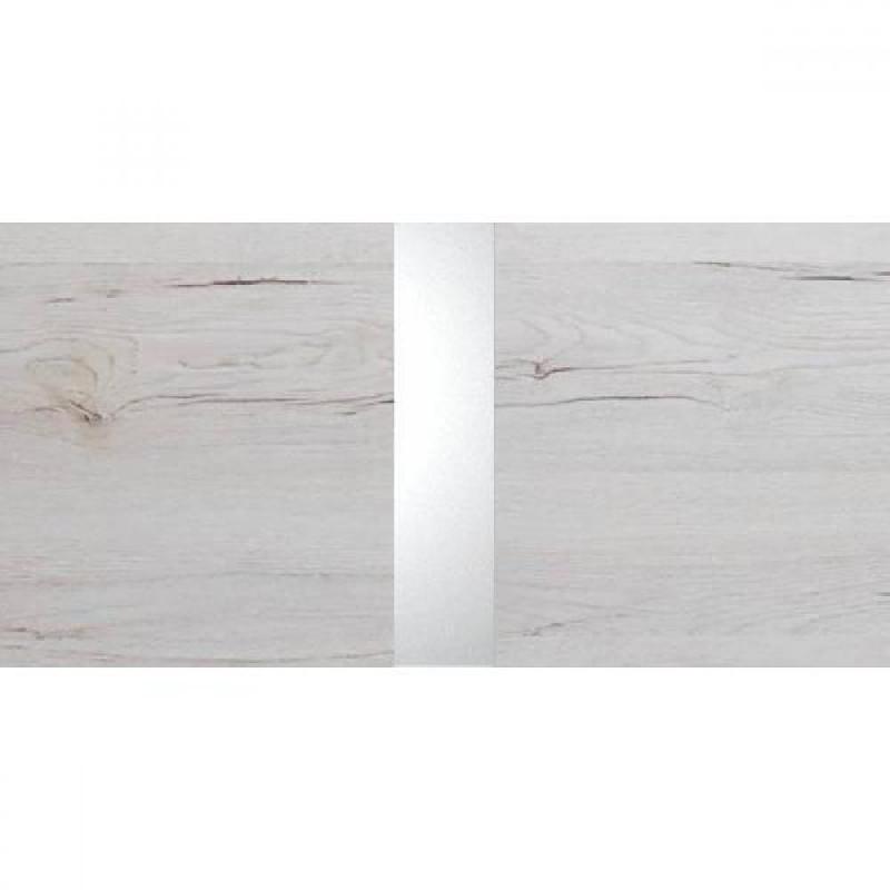 Lit CARAMELLA 160 x 200 cm - décor chêne blanchi rechampis chrome brillant - design moderne et élégant_1