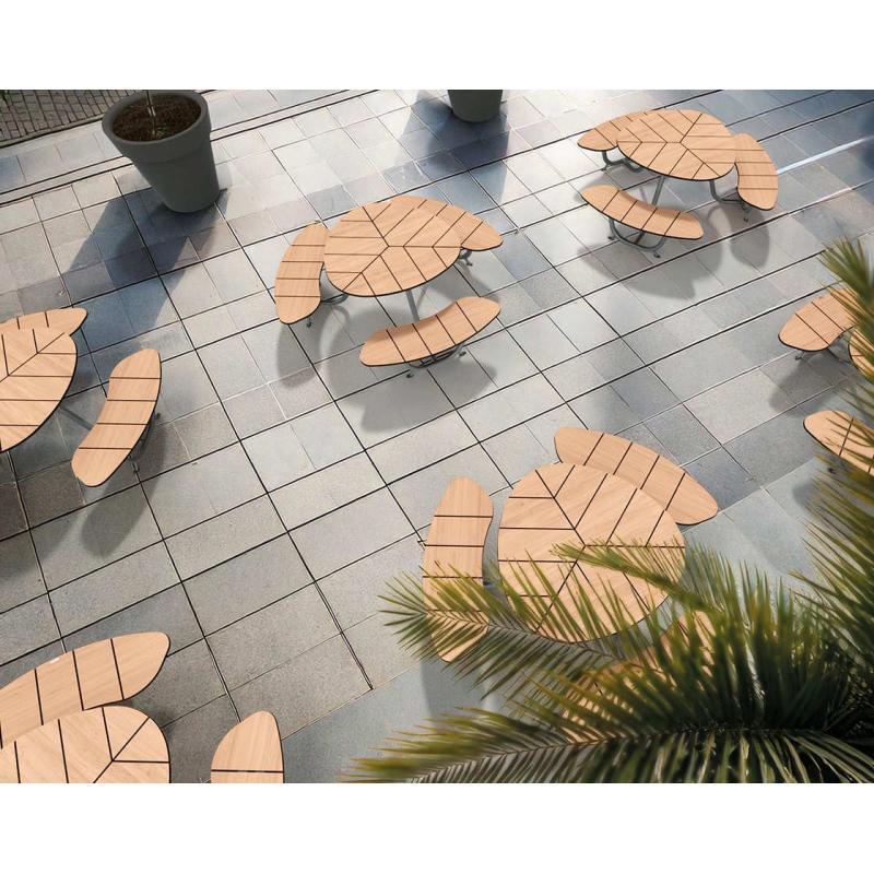 Table pique-nique Valence - deux versions : standard et PMR - Ø 2174 x H 750 mm - tubes acier peints - assises et plateau en stratifié compact_1