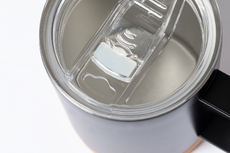 Mug thermos isotherme double paroi en acier inoxydable - 330 ml - avec couvercle et base en liège naturel_1