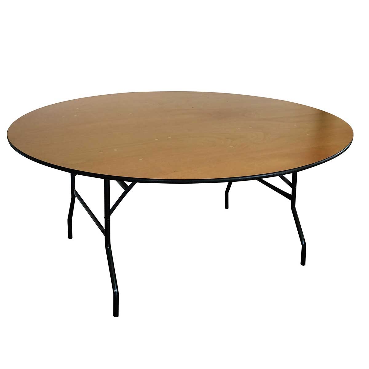 Lot de 10 tables pliantes rondes en bois - 170 cm - 10 places - Usage professionnel intensif - Plateau contreplaqué vernis_1