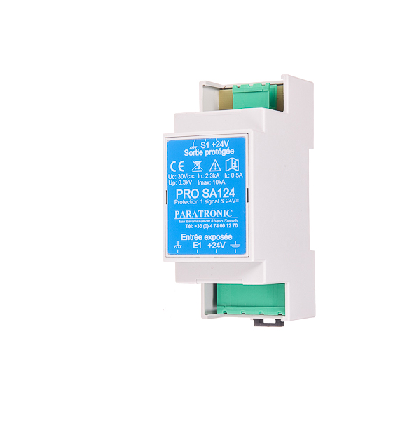 Protections foudre & CEM - PRO SA124 - 24 V - Boîtier 2 modules pour rail DIN_1