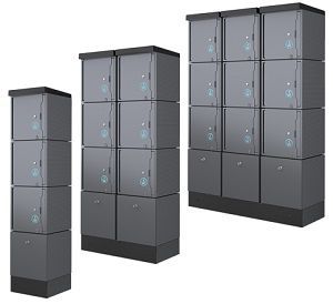 Solutions de recharge pour vélo à assistance électrique - E-Bike Charger et CUBE 400 avec casiers de rangement_1