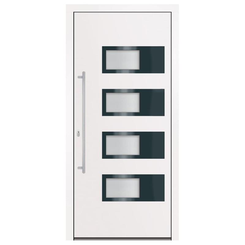 Vidaxl porte d'entrée blanc 100x210 cm aluminium et pvc 3157066_1