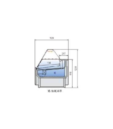 Vitrine horizontale à dégivrage automatique et protection frontale anti-choc, pour pâtisseries - cve-10-rc-r-tf docriluc_1