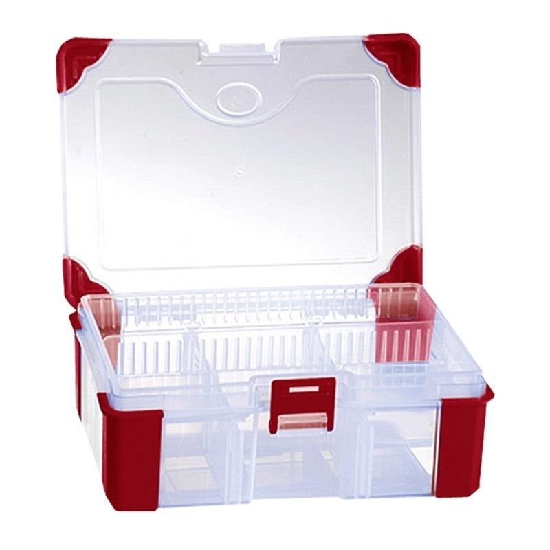 Boîte à compartiments et coins caoutchouc - Rouge / 200 x 110 x 30 mm_1