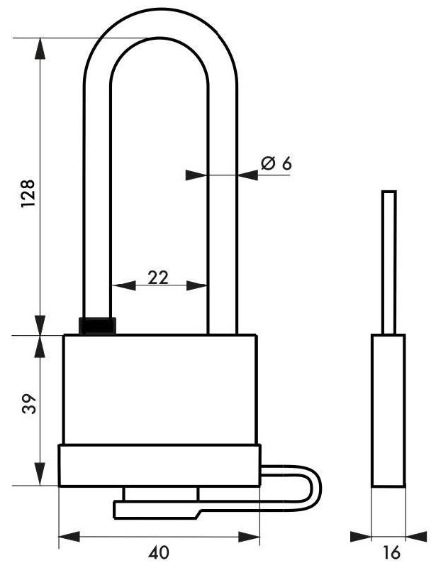 Cadenas à clé Mach 3 Bumper 40 mm - anse haute - résistant extérieur - garantie 10 ans_1