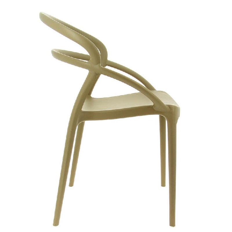 Chaise empilable d'extérieur en polypropylène Toulon coloris taupe par 4_1