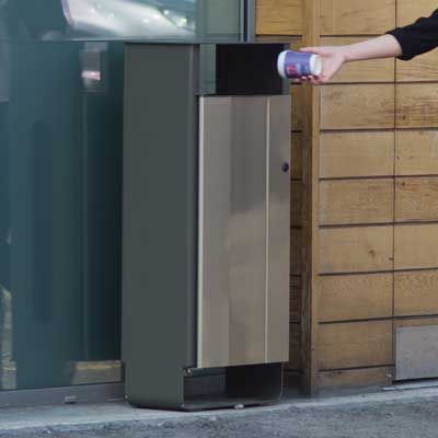 Electra - Poubelle publique Glasdon - 60 à 65 litres avec cadre en acier revêtu et panneaux Vandalex_1