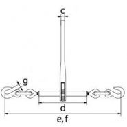 Tendeur d'arrimage à cliquet Green Pin P-7130 - avec crochet - UGS : W-LCR08 pour chaîne Ø 8-10mm_1