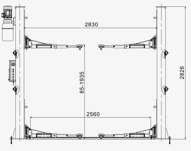 Pont élévateur à 2 colonnes 4 ton - Hauvrex HTL2640.PRO_1