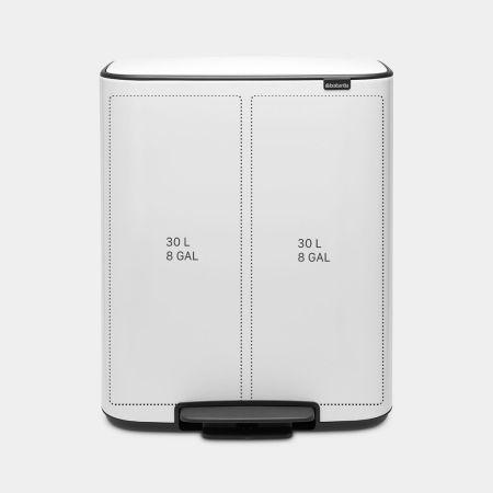 Poubelle à pédale Brabantia Bo - 2 x 30 litres - White UGS211447_1