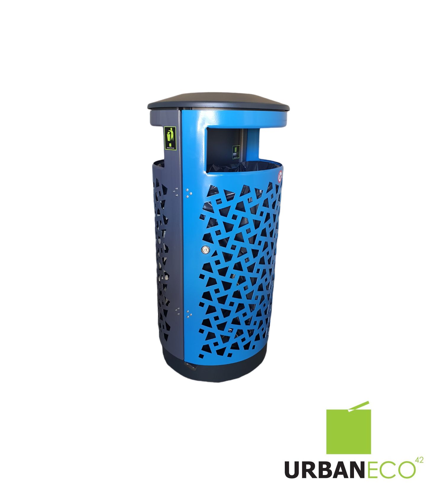 Poubelle publique tri sélectif double flux - acier galvanisé renforcé - 2x40L ou 80L - coloris personnalisables_2