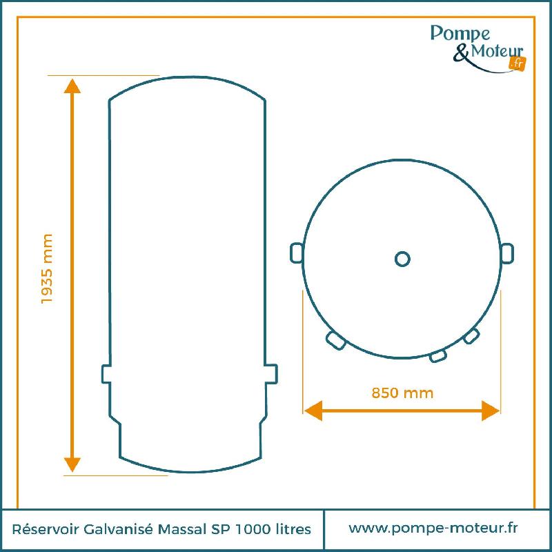 Réservoir galva Massal ACS 1000L - 6 Bars - Fabriqué en France - Stockage d'eau sous pression_1