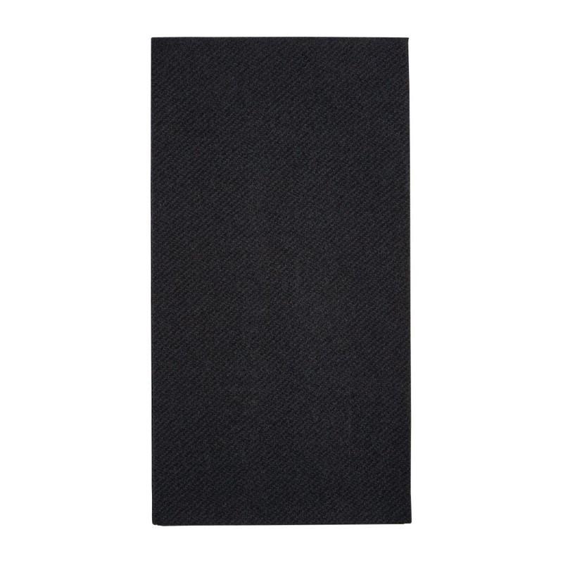 Serviettes de table Airlaid pliage en 8 Recyclable Premium Tablin noires 40x40cm (lot de 500) | Fiesta recyclable - FE276_1