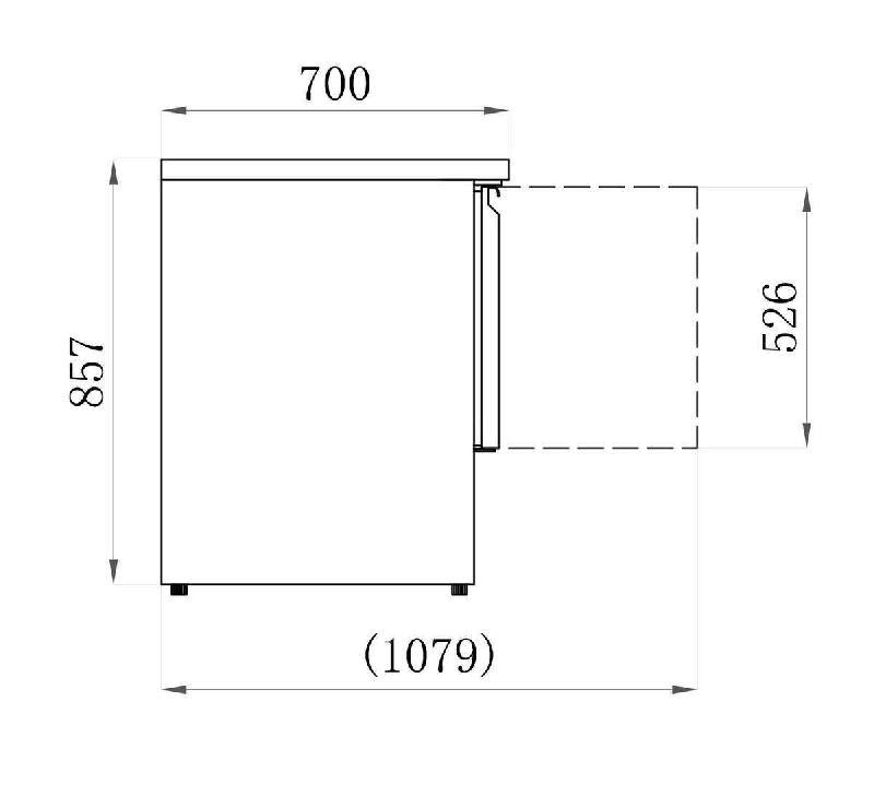 Sladette 230 l 1 porte 2 tiroirs gn 1/1 int/ext inox  série star AFI_1