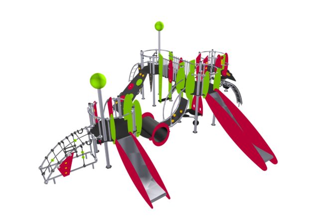 Structure multi-activités métallique Etnik Les Maldives - LD1EK0280 - Ludoparc - 4 tours - 2 à 8 ans - inox_1