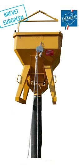 Benne à béton droite - Anse ou palonnier - Vidage central - 350 à 1250 L_1