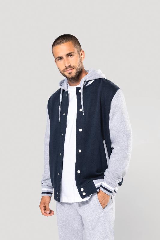 Blouson Teddy à capuche unisexe - Réf : K4003 - Molleton gratté 3 fils - Kariban_1