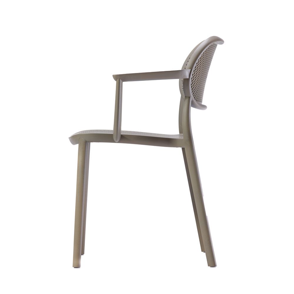 Chaise avec accoudoirs empilable - Modèle Nuta - Pour terrasse de restaurant - Fabriquée en Italie_1