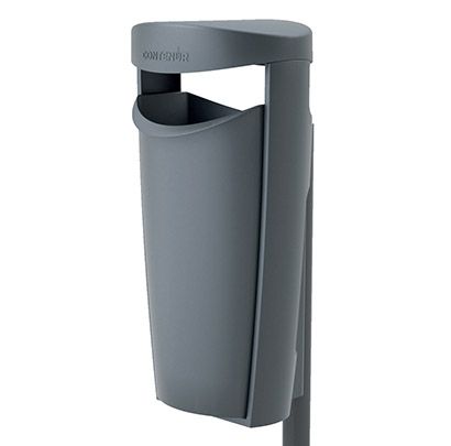 Corbeille de rue - Omega 50 à 120 L en polyéthylène - Fixation poteau ou sol - Options cendrier et distributeur de sacs_1