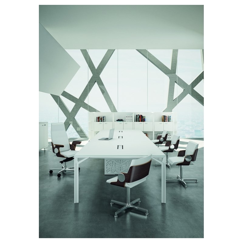 Fauteuil de direction DEA - Haut dossier avec appui-tête, finition cuir, structure en hêtre_1