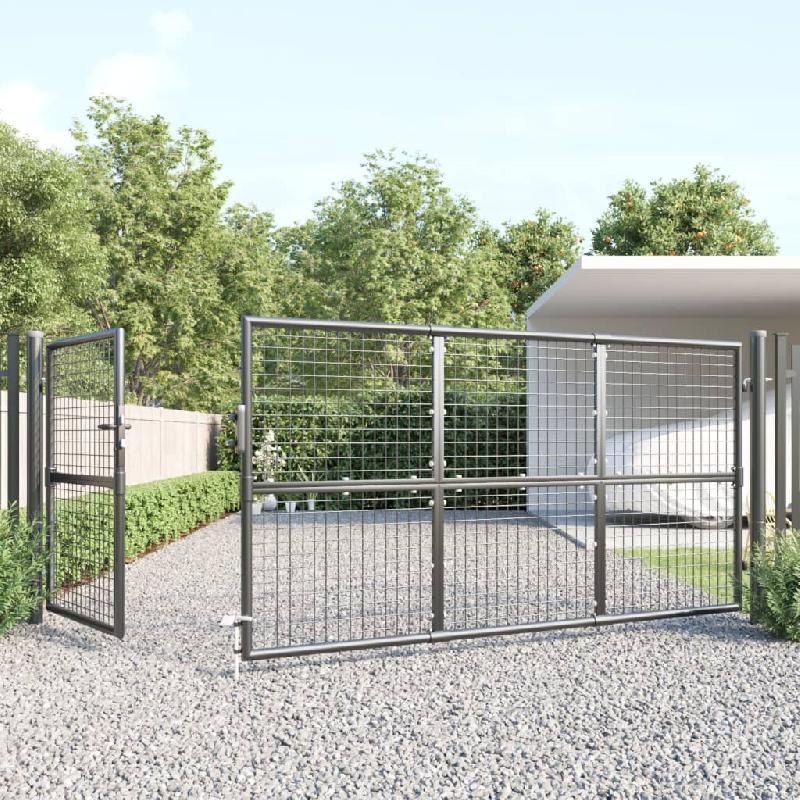 Vidaxl portal de jardin maille anthracite 350x175 cm acier galvanisé 154543_1